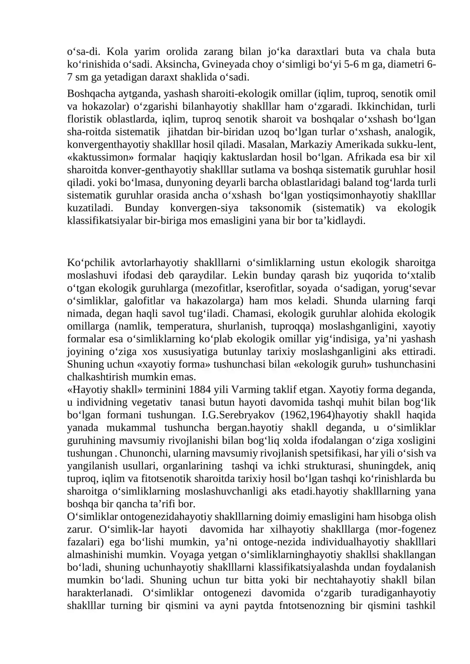 4-ma’ruza. Turli ekologik omillarning turli yoshdagi o’simliklarga ta’siri. O’simliklarni muhofaza qilish 4
