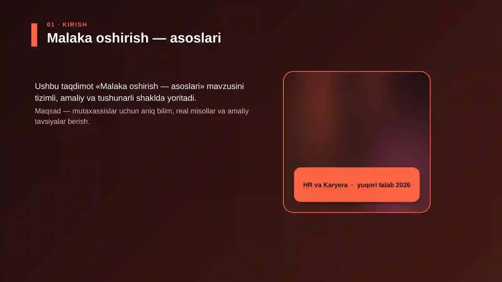 Malaka oshirish — asoslari 4