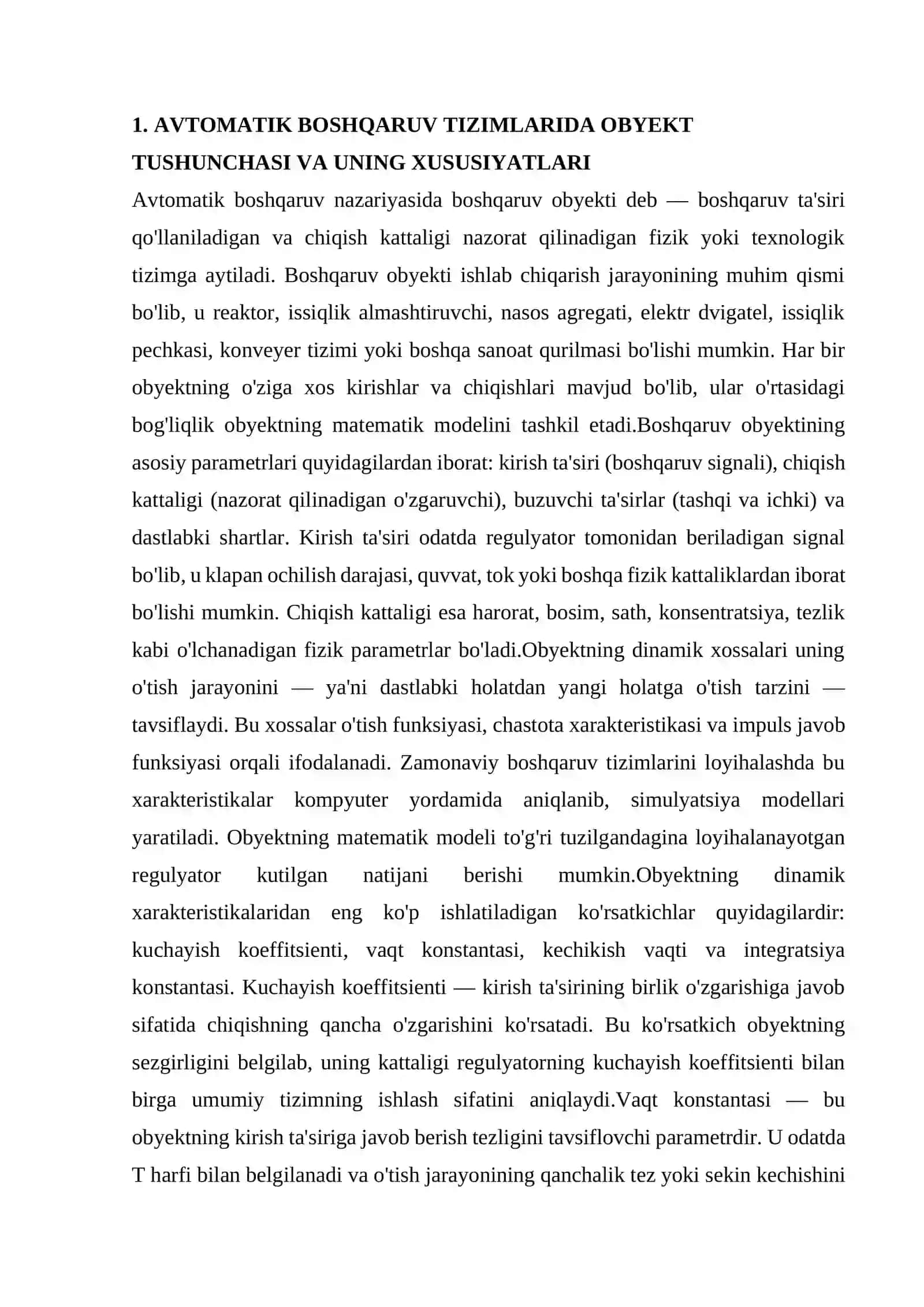 Avtomatik boshqaruv tizimlari 4