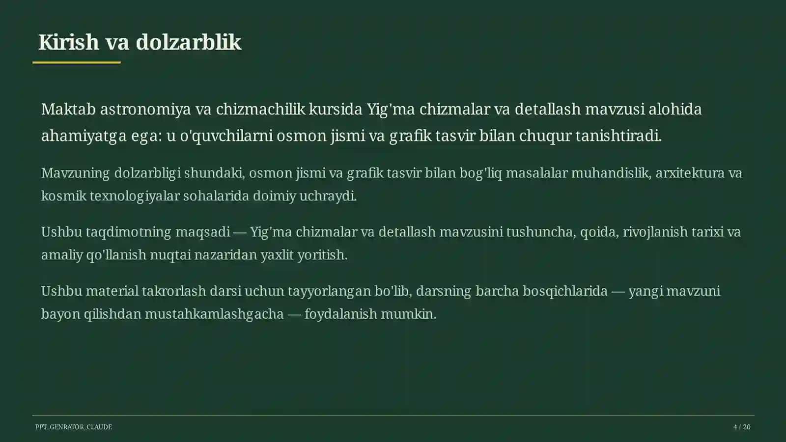 Yig'ma chizmalar va detallash (9-sinf) 4