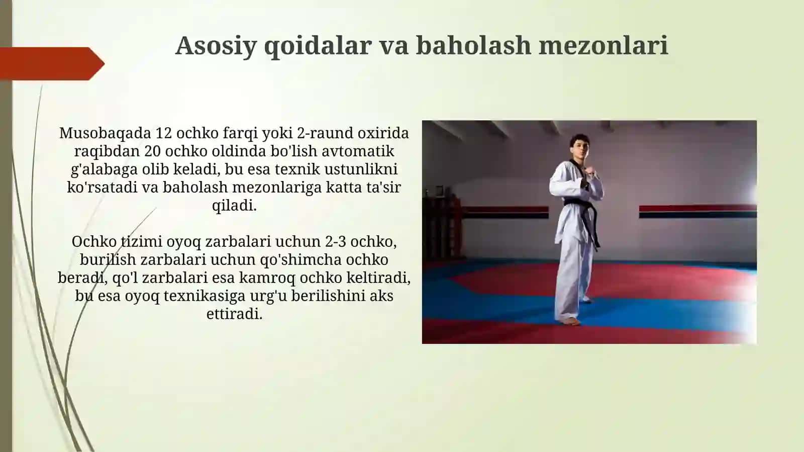 Taekvondo WT taktikasi va umumiytushuncha 4