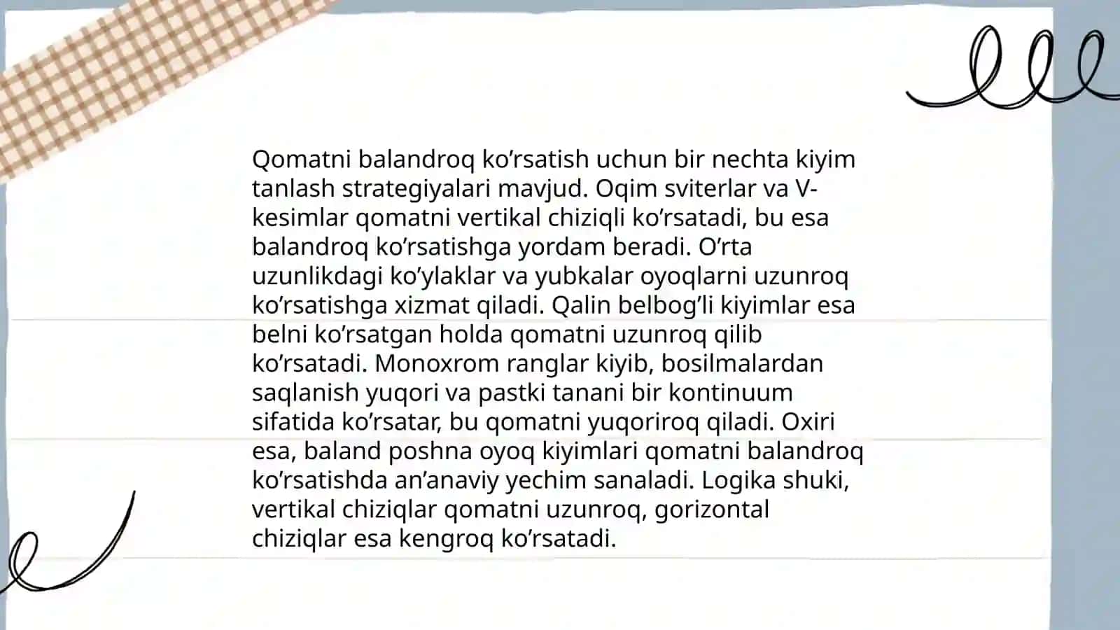 Qomat nuqsonlarini kiyim yordamida ko’zdan yashirish usullari 4