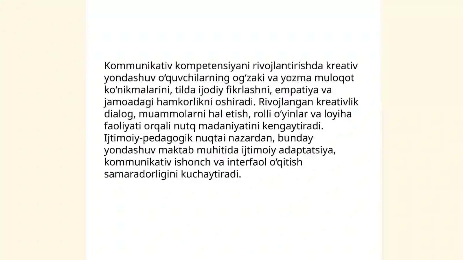 Ona tili darslarida kreativ yondashuvning ijtimoiy-pedagogik ahamiyati 4