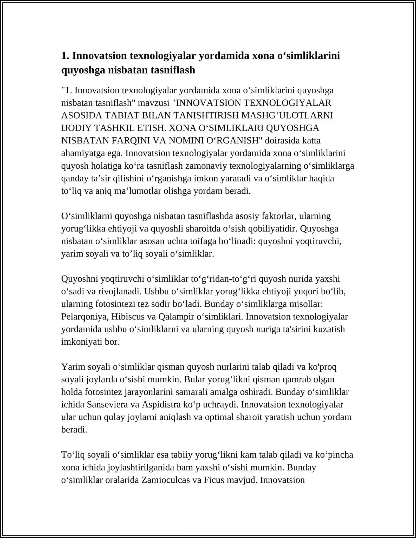 INNOVATSION TEXNOLOGIYALAR ASOSIDA TABIAT BILAN TANISHTIRISH MASHGʻULOTLARNI IJODIY TASHKIL ETISH 4