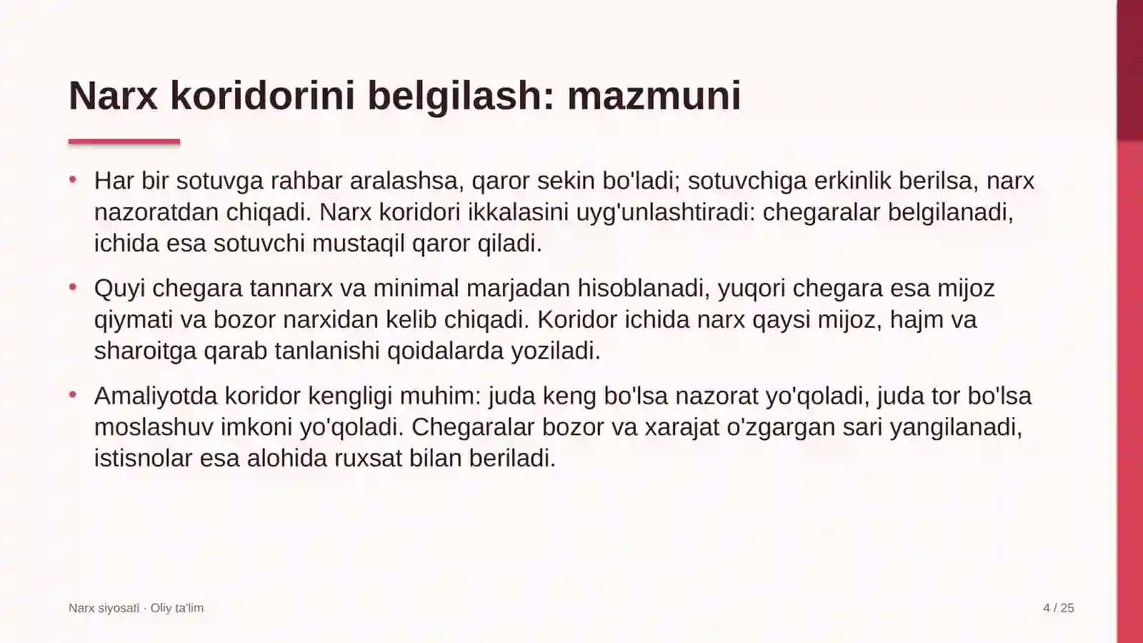 Limonchilikda narx koridorini belgilash 4