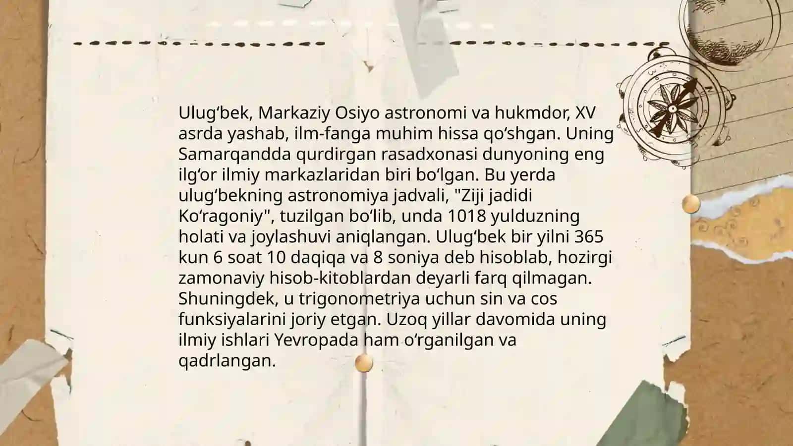 Mirzo Ulug'bek davlat arbobi va buyuk olim Abdug'aniyeva Ruxshona 4