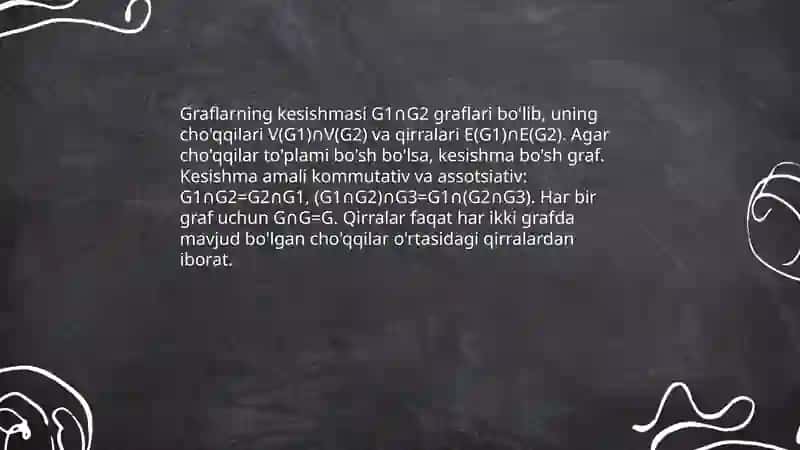 Graflar Ustida amallar 4