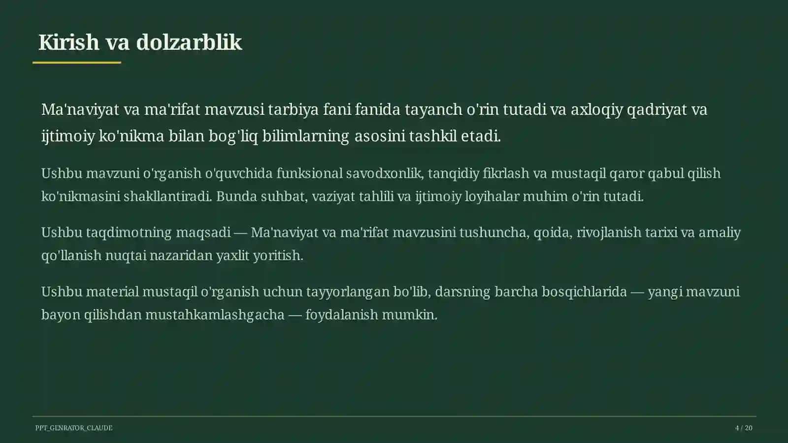 Ma'naviyat va ma'rifat (10-sinf) 4