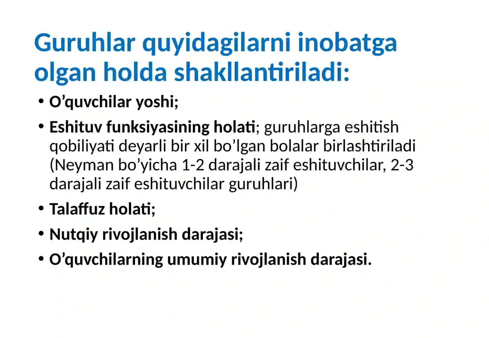 Eshitish qobiliyatini rivojlantirish va talaffuzga o'rgatish bo'yicha guruhli mashg'ulotlar 4