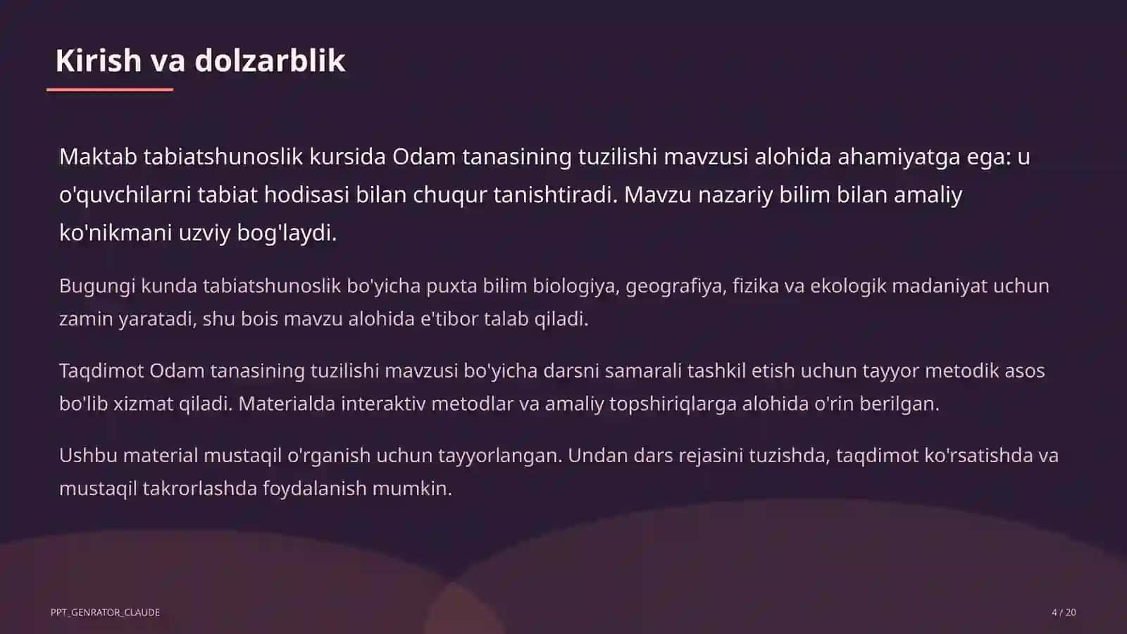 Odam tanasining tuzilishi (2-sinf) 4