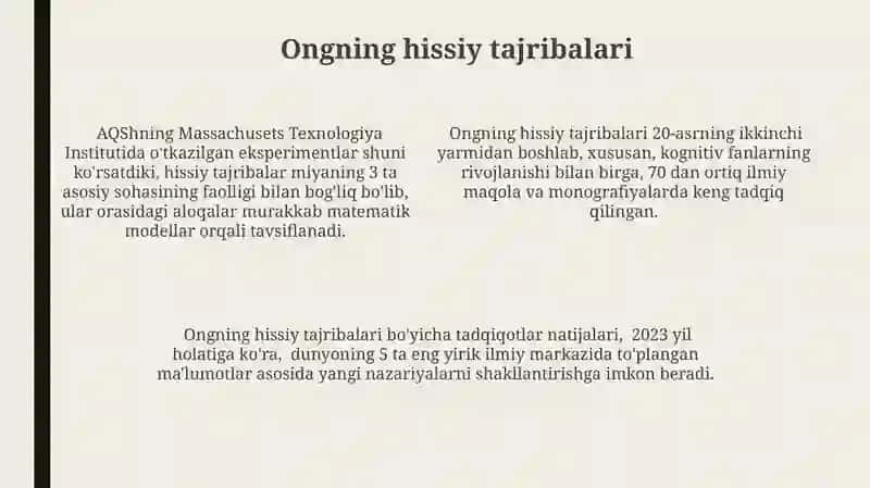 Ongni nazariyasi yo'nalishlari va asosiy muammolar 4