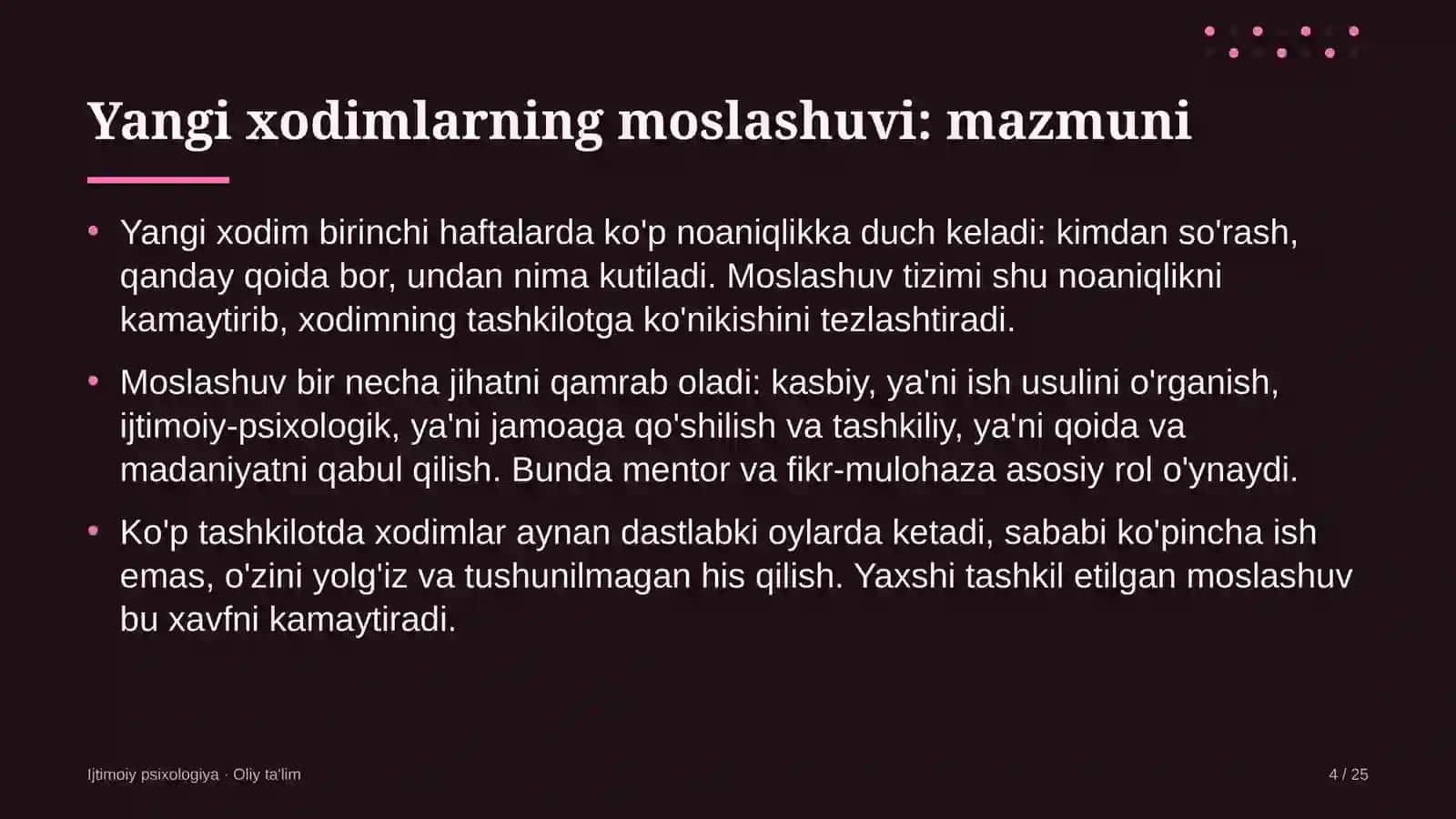 IJTIMOIY PSIXOLOGIYA · OLIY TA'LIM 4
