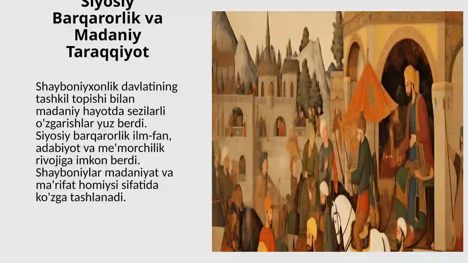 Shayboniylar davrida madaniy hayot. 4