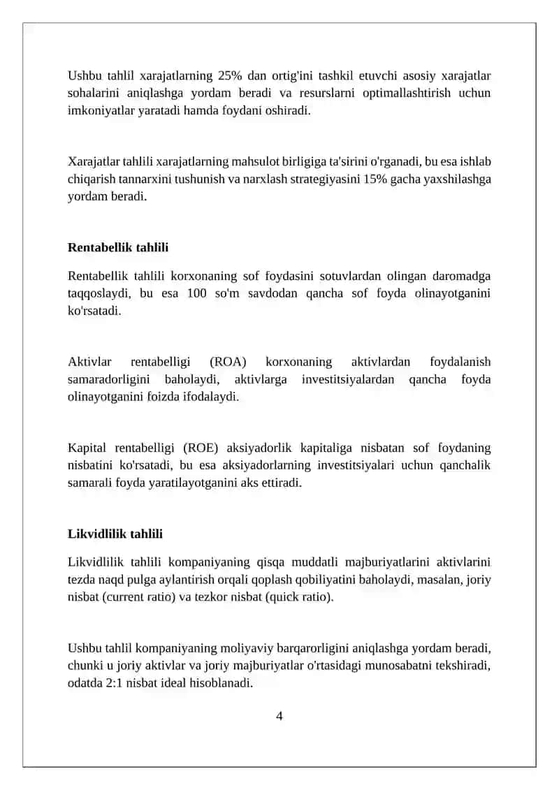Молиявий натижалар тахлили 4