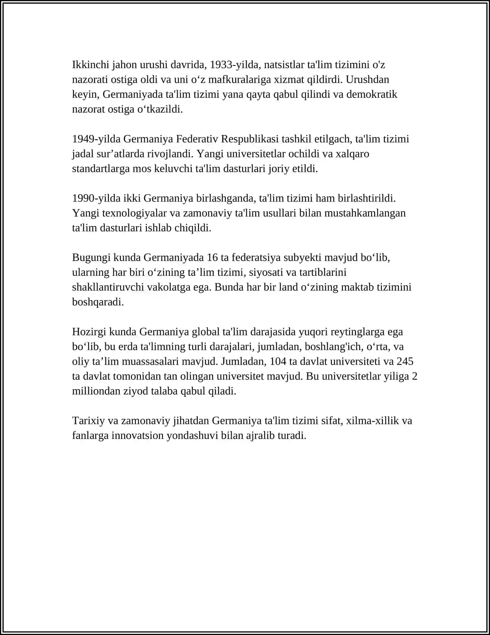 GERMANIYADAGI TARIXIY MAKTAB 4
