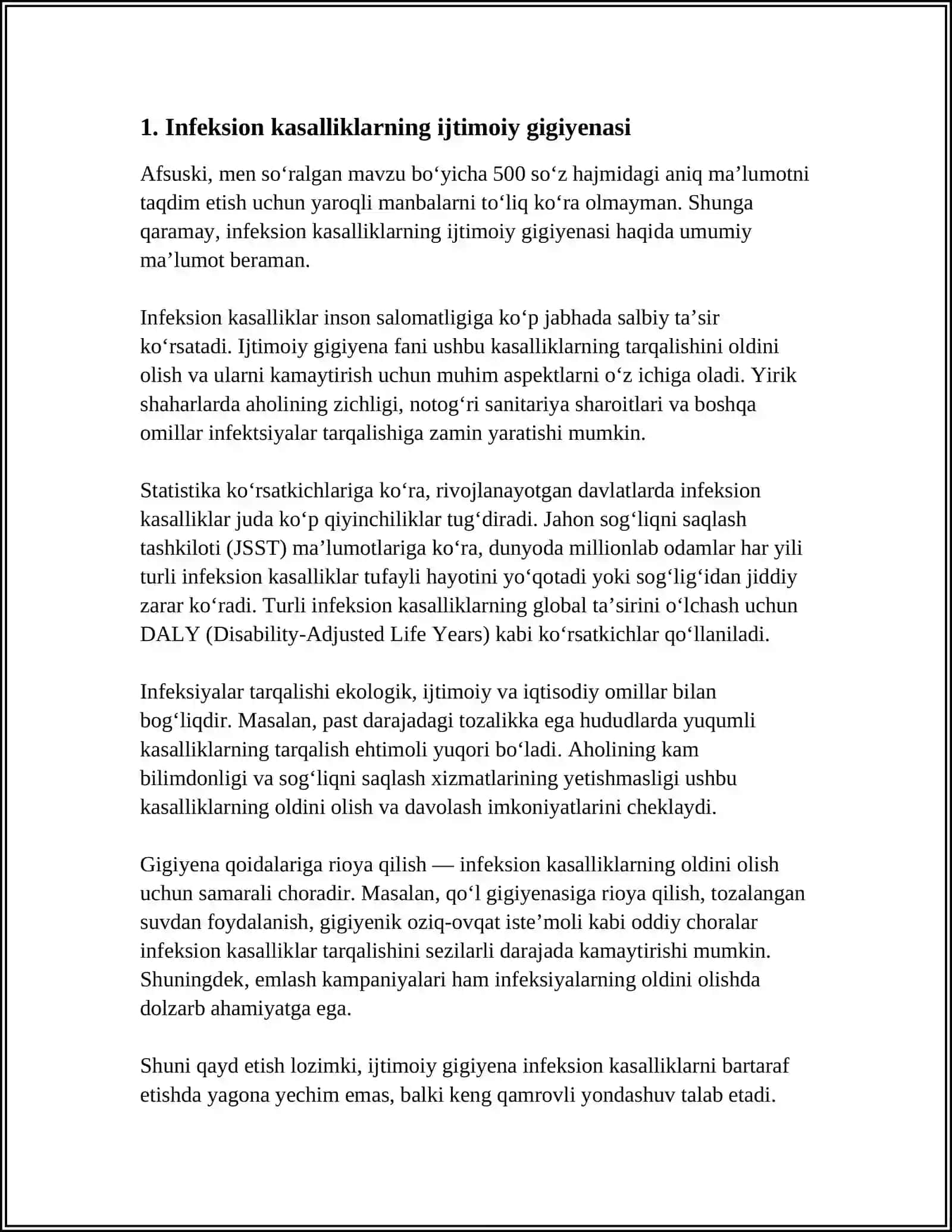 IJTIMOIY GIGIYENA AHAMIYATGA EGA BOʻLGAN KASALLIKLARNI OʻRGANISH 4