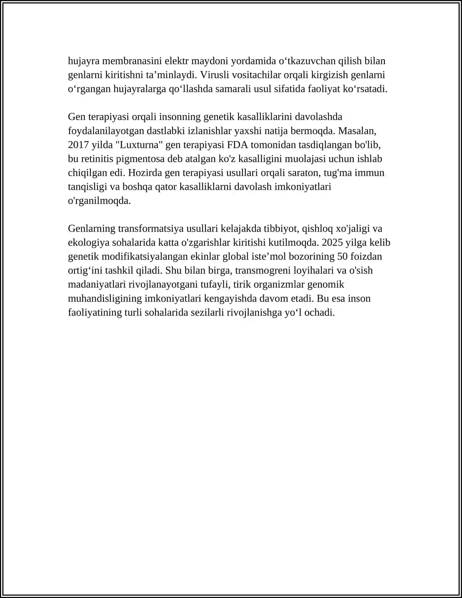 TRANSGEN ÓSIMLIKLAR OLISHDA TRANSFORMATSIYA USULLARI VA ULARDAN FOYDALANISH 4