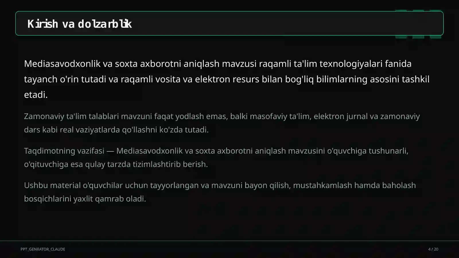 Mediasavodxonlik va soxta axborotni aniqlash 4