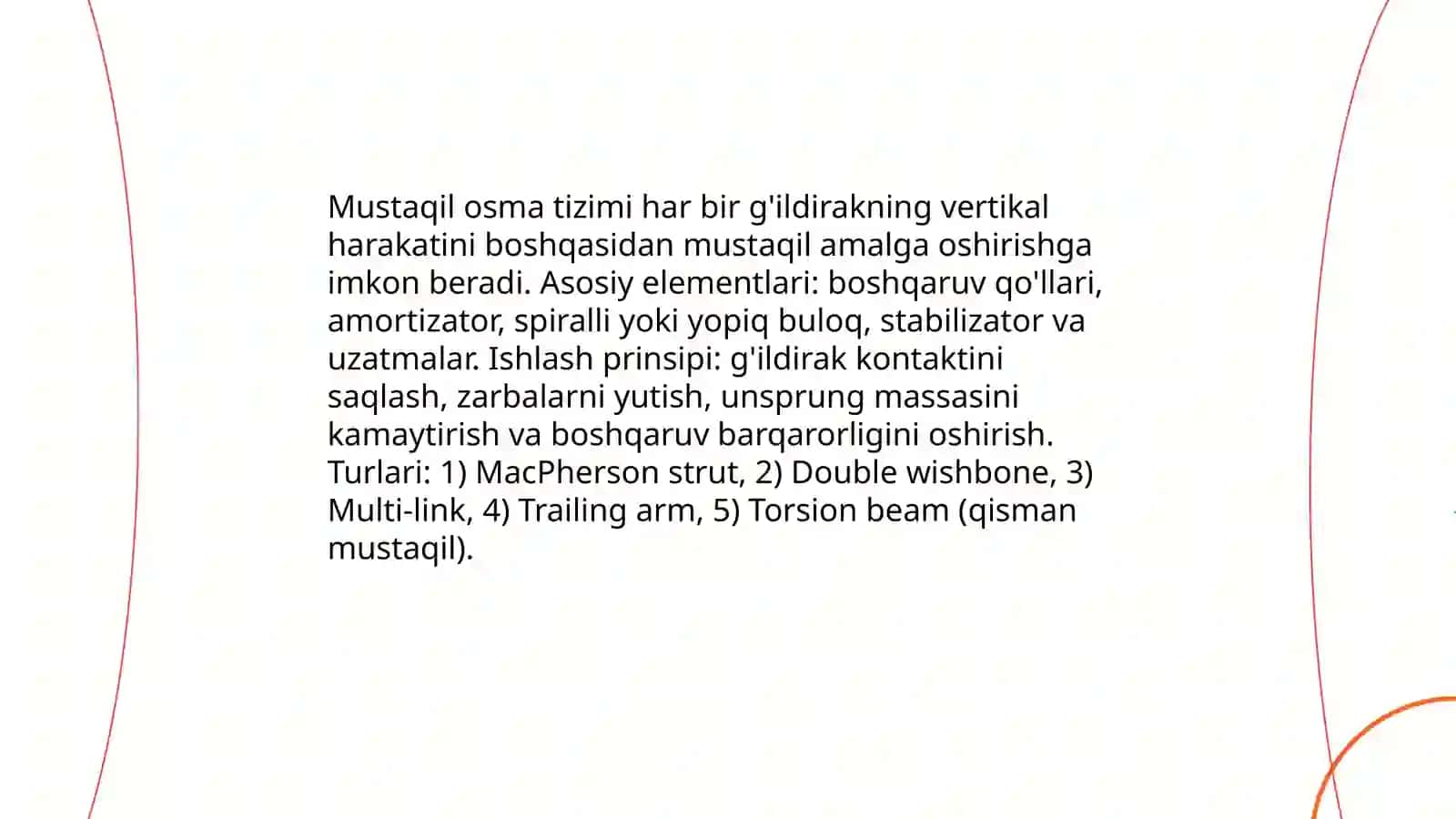 Avtomobil osmalari: turlari va ishlash pirinsiplari 4