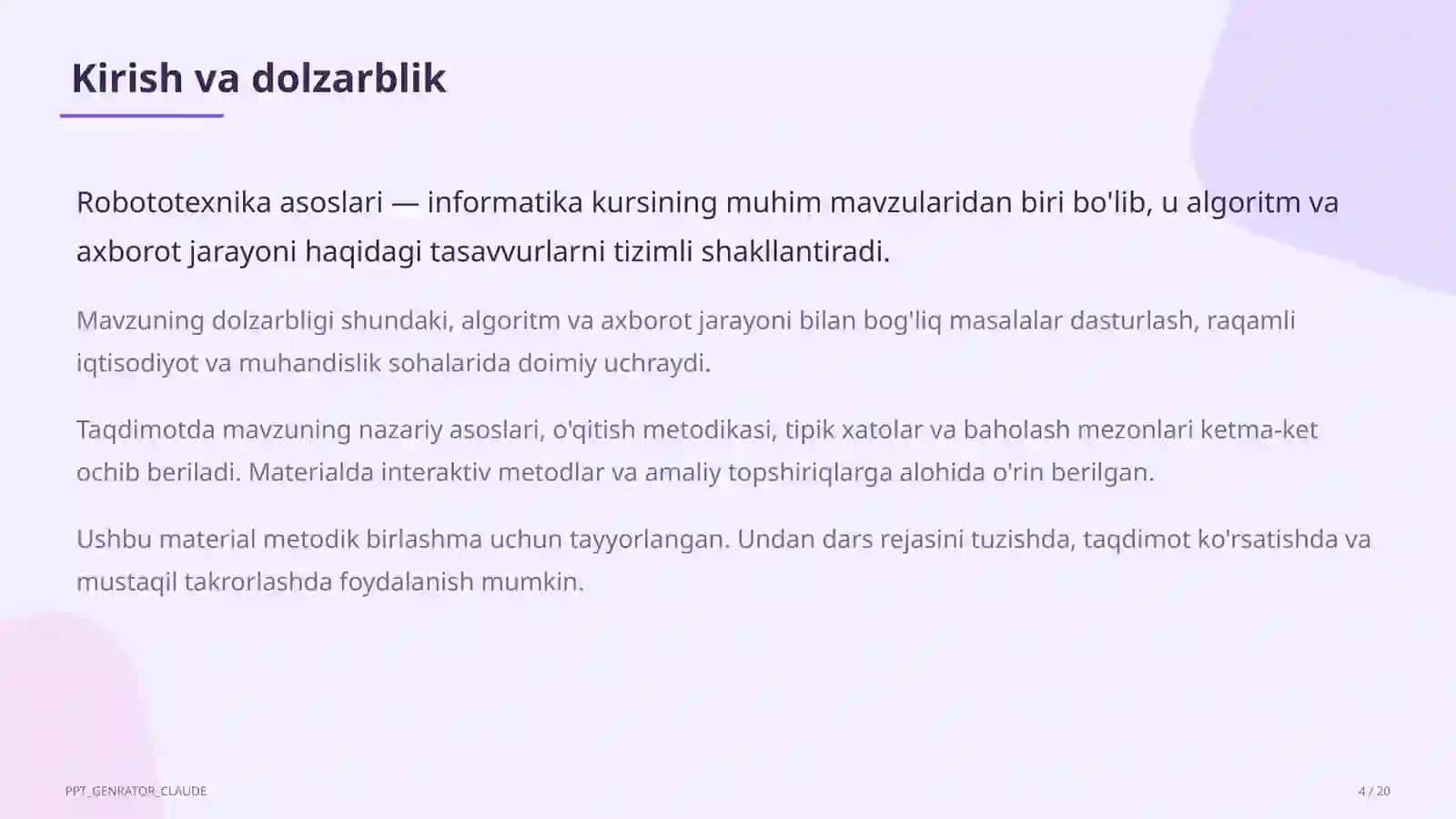 Robototexnika asoslari (11-sinf) 4