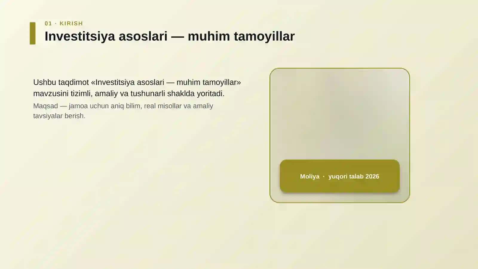 Investitsiya asoslari — muhim tamoyillar 4