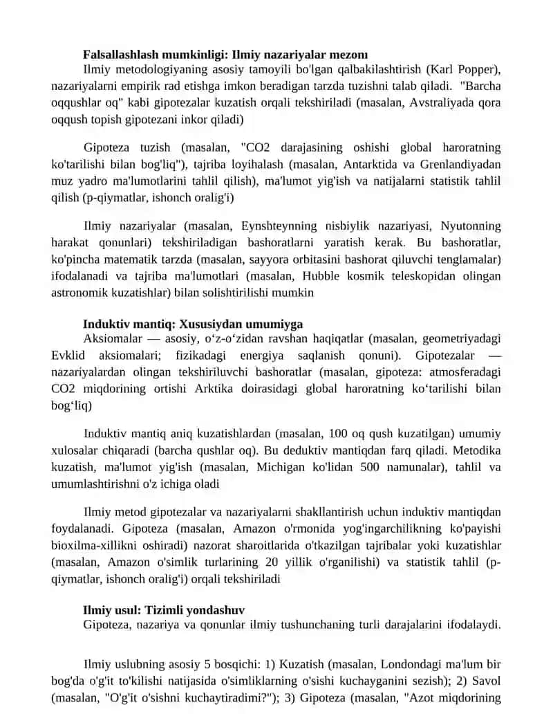Aksioma, gipoteza, nazariya fan metodologiyasining asosiy tushunchalari 4