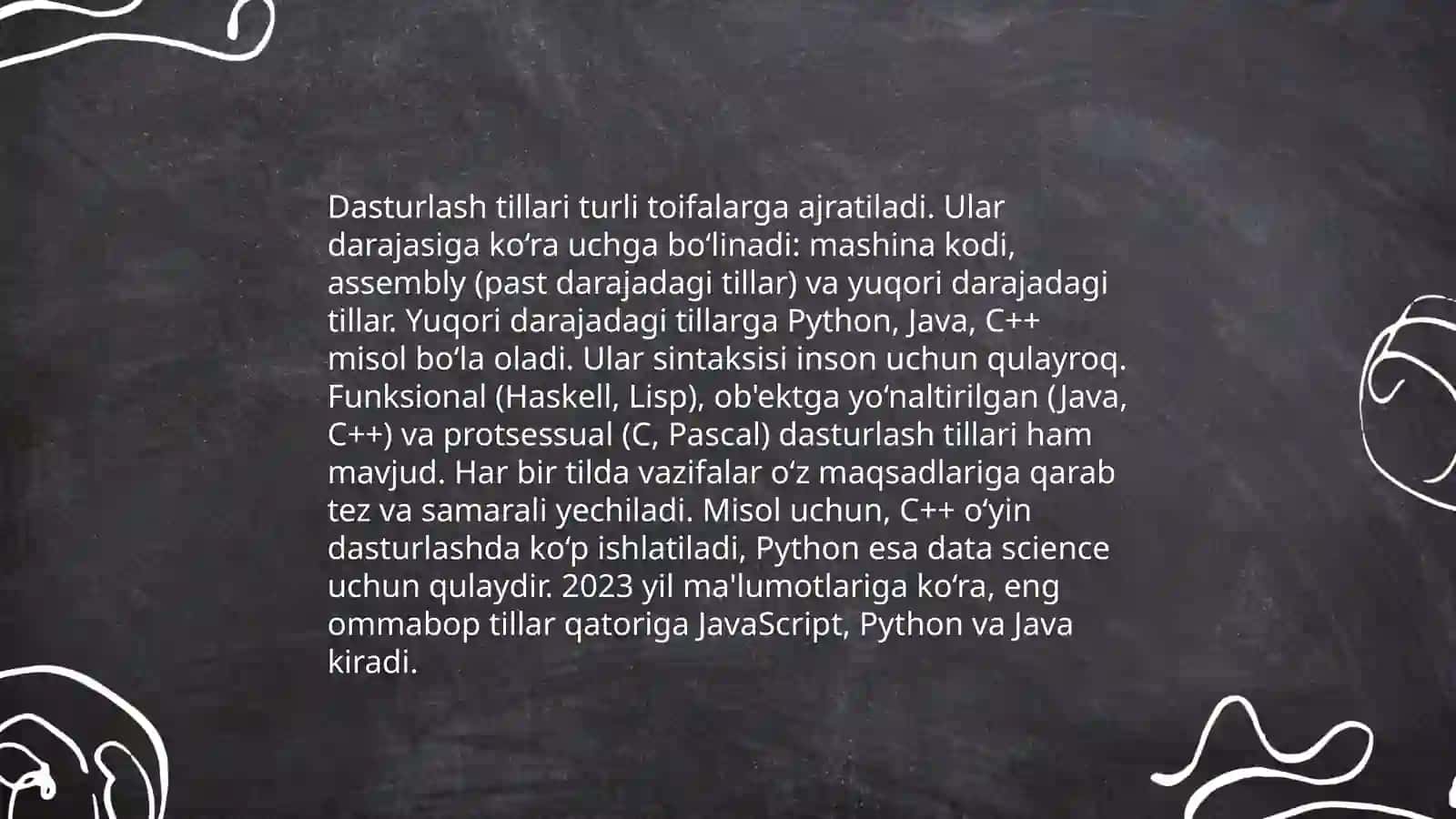 Zamonaviy dasturlash tillari tahlili 4