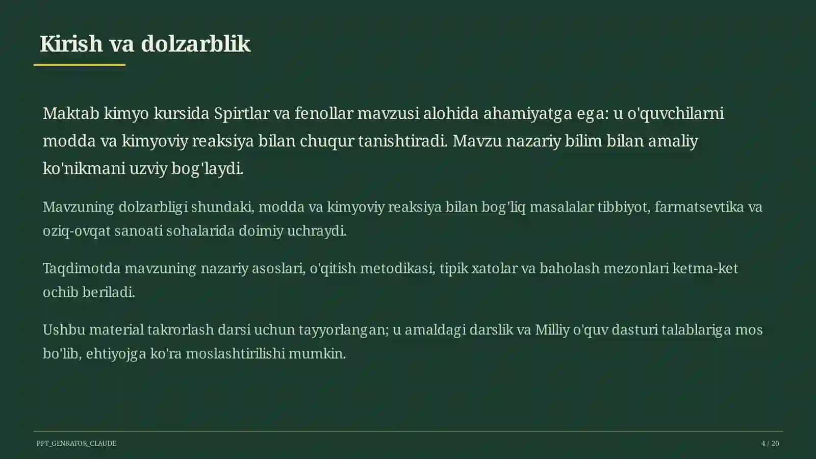 Spirtlar va fenollar (10-sinf) 4