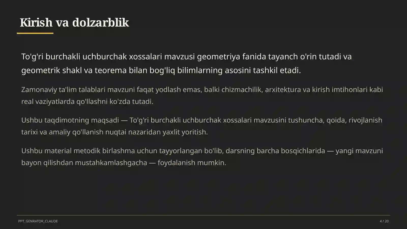 Geometriya (7–11) — metodik birlashma uchun 4