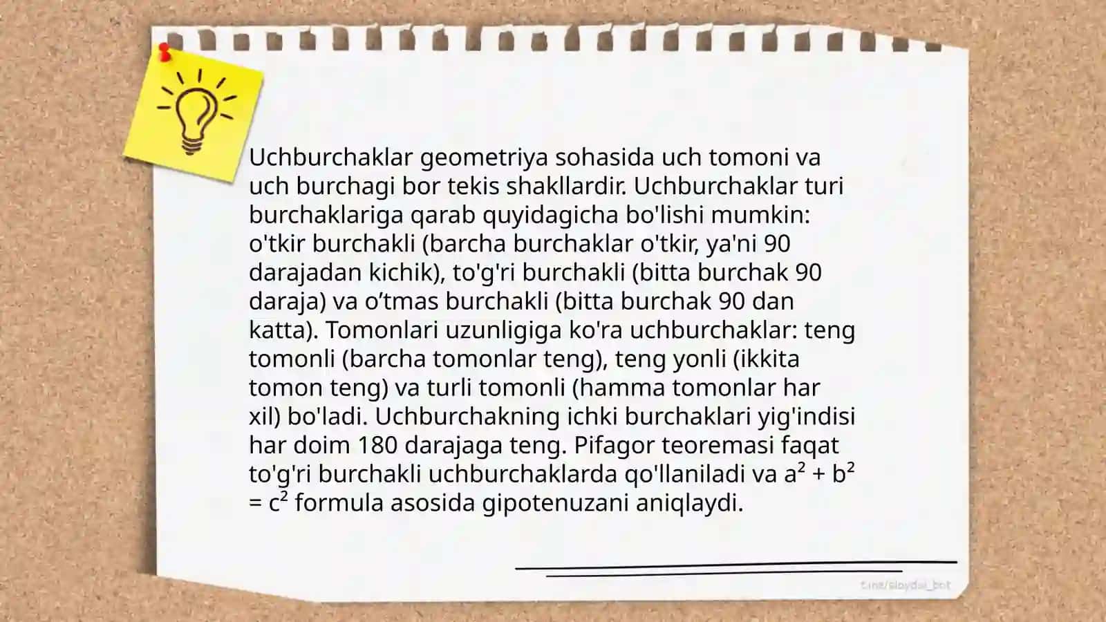 Geometrik shakllar va o’lchashlar 4