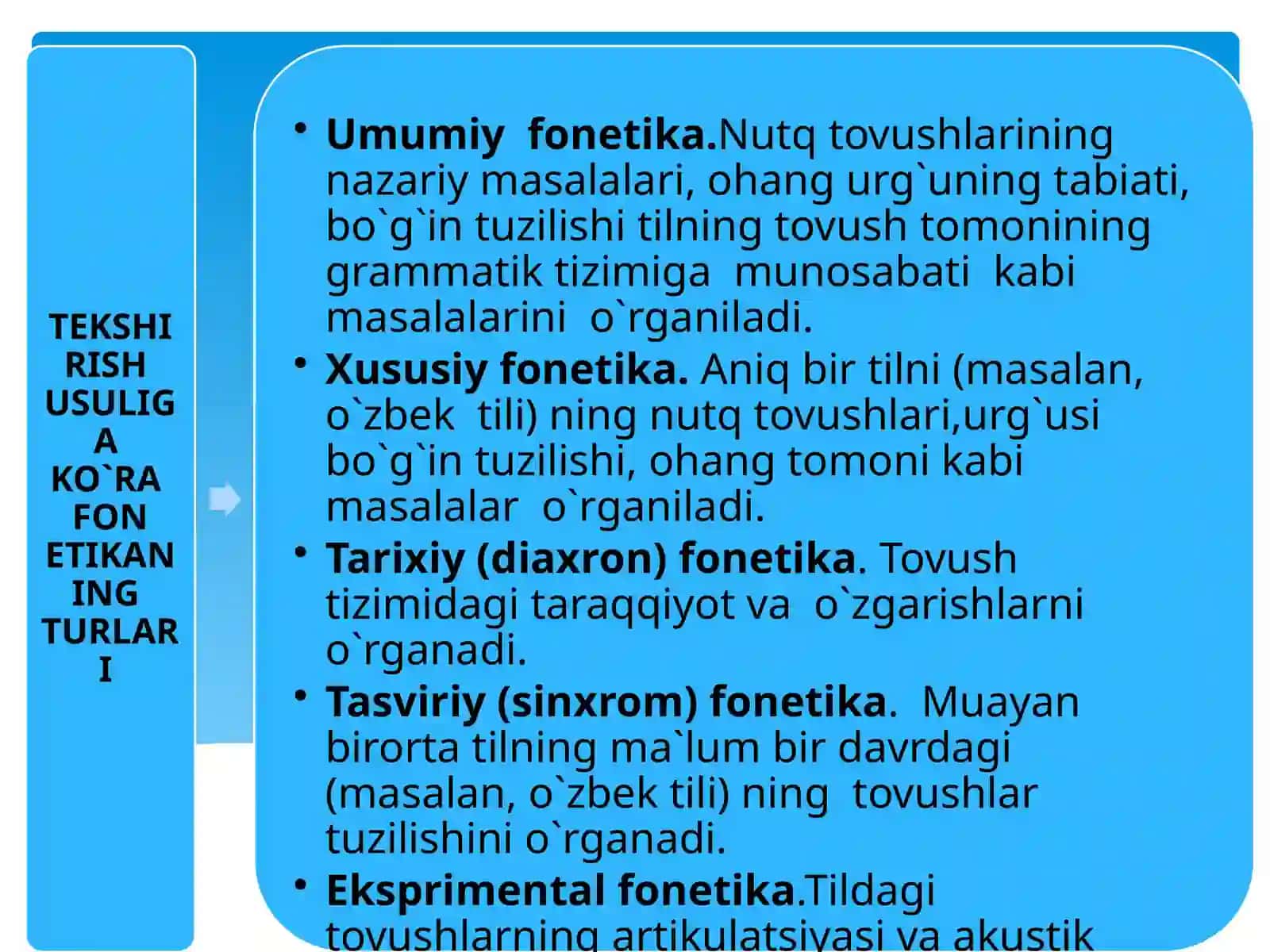 Fonetika.Nutqa’zolari,aрparati.Artikulyatsiya.Tilning fonetik vositalari 4