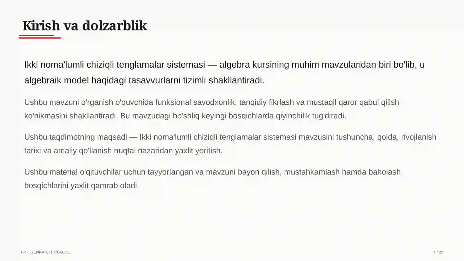 Ikki noma'lumli chiziqli tenglamalar sistemasi (7-sinf) 4