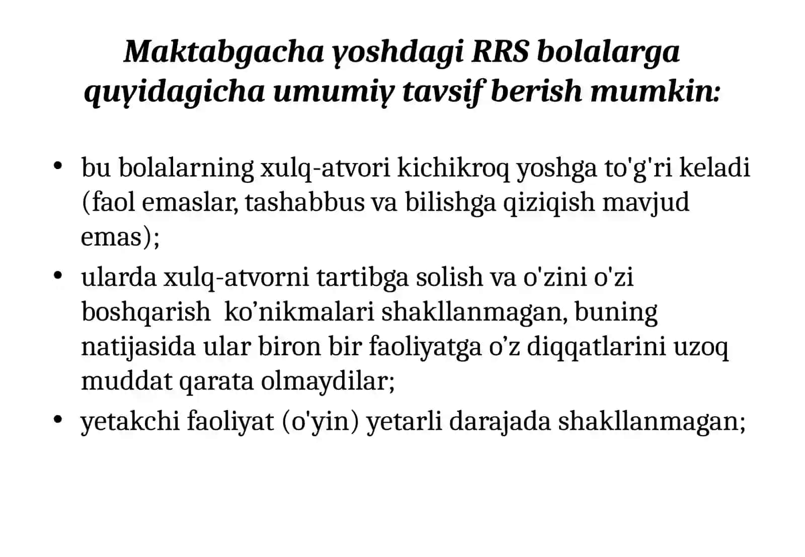 Maktabgacha yoshdagi ruhiy rivojlanishi sustlashgan bolalarni o‘ziga xos psixologik xususiyatlari 4