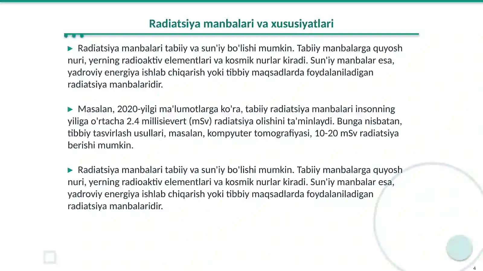 Radiatsiya va uni nazorat qilish: Axborot xavfsizligi nuqtai nazaridan 4