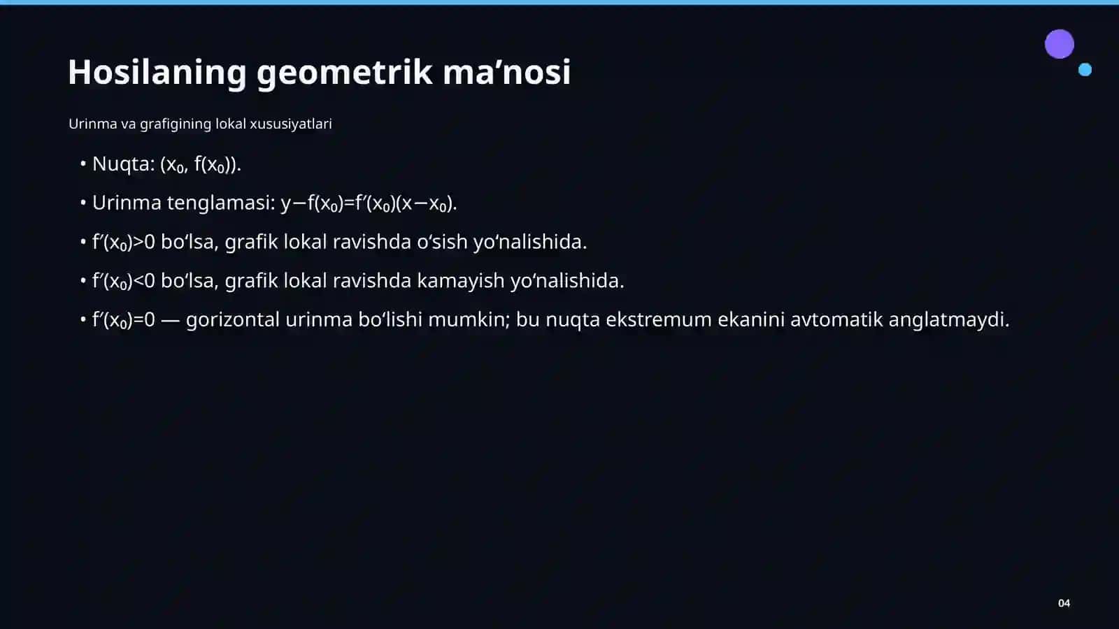 HOSILA VA UNING TATBIQLARI 4