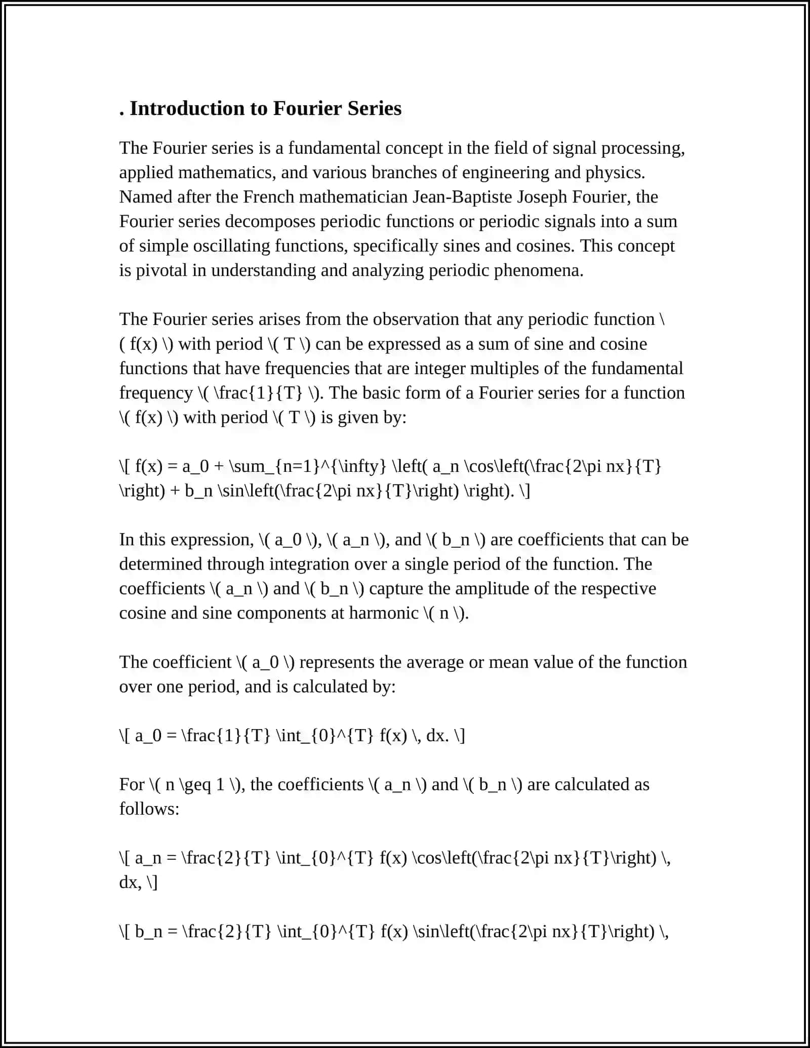 Fourier Series and Their Application 4