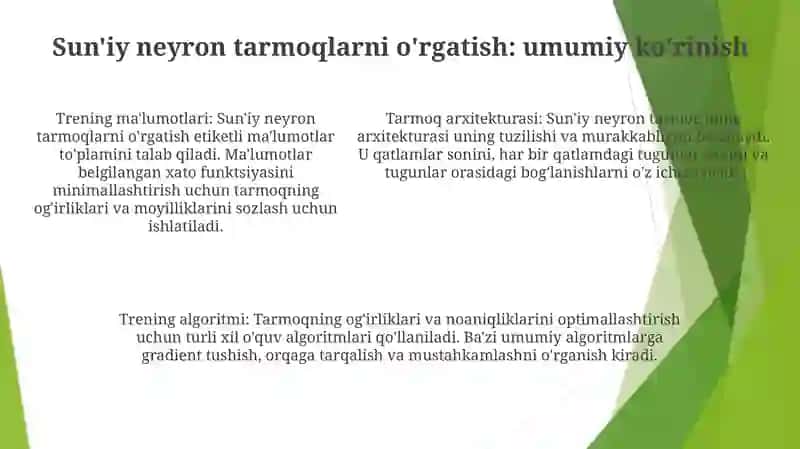 Sun'Iy Neyron To'Rlarini O'Rgatish 4