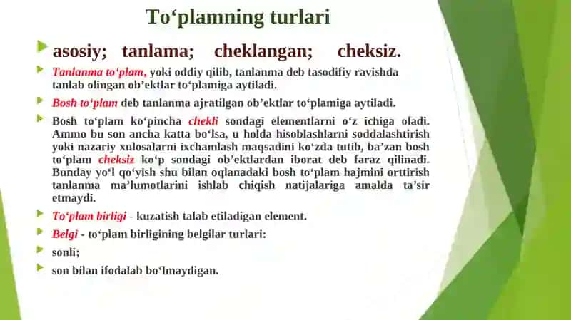 Ekonometrikada ehtimollar nazariyasi va matematik statistikaning asosiy tushunchalari 4