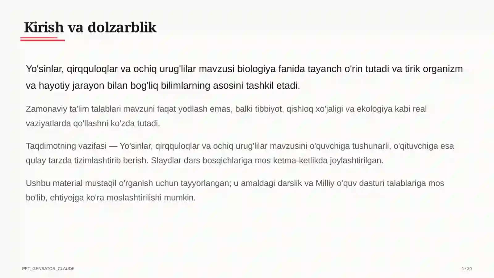 Yo'sinlar, qirqquloqlar va ochiq urug'lilar (6-sinf) 4