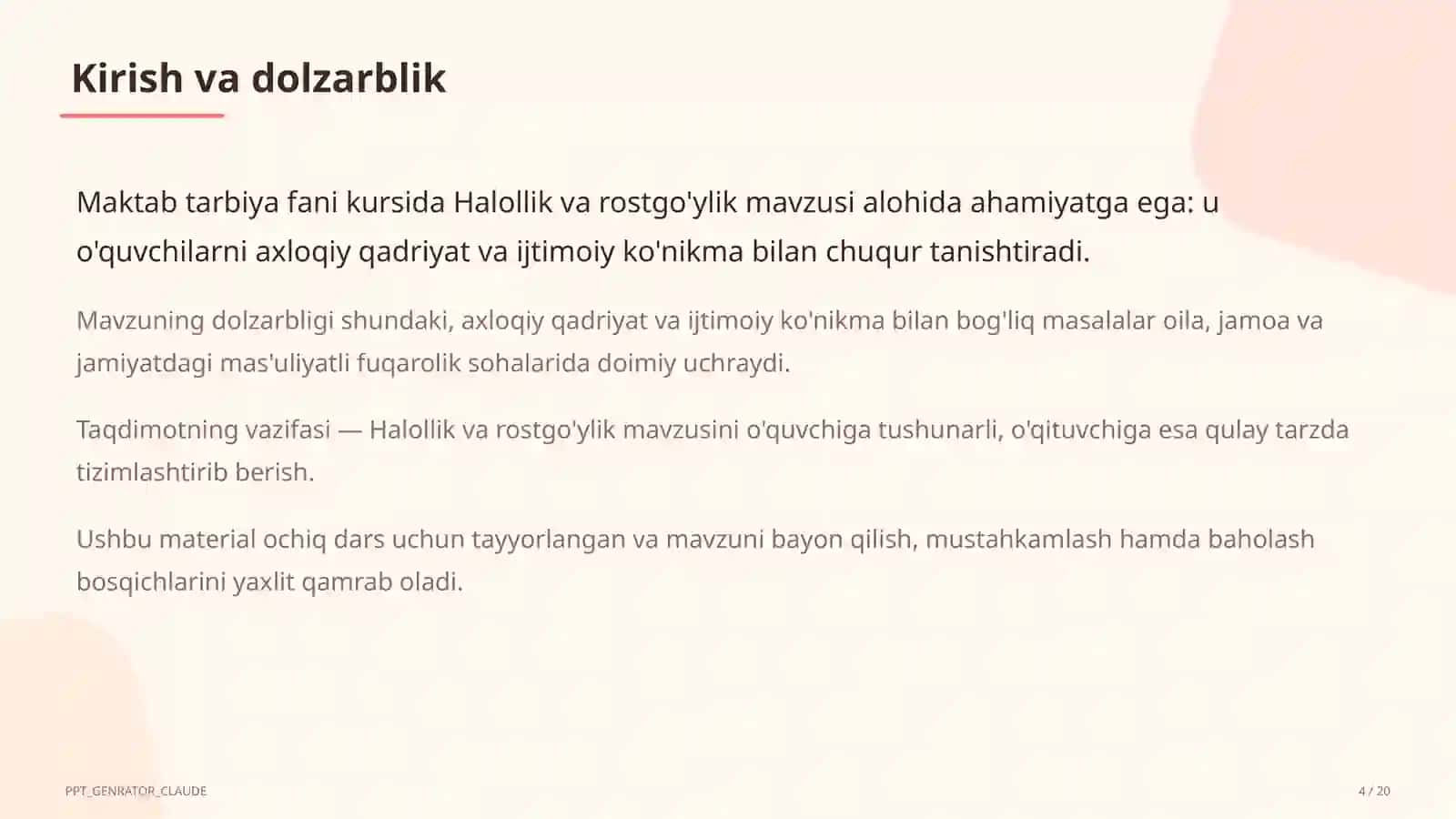 Halollik va rostgo'ylik (2-sinf) 4
