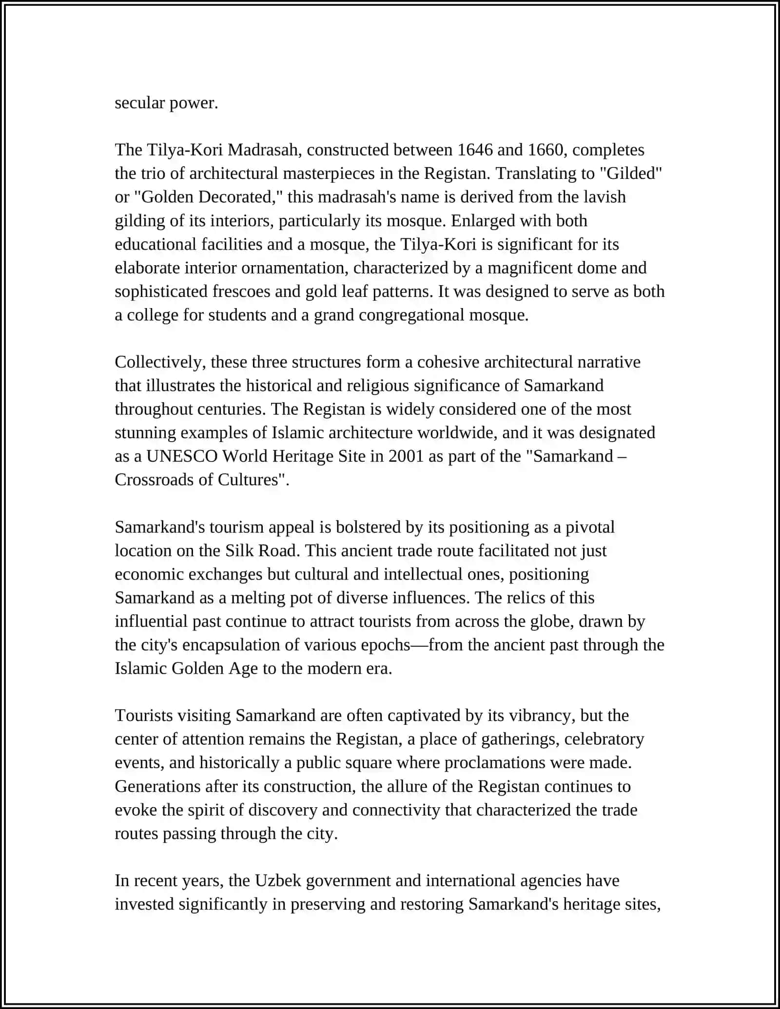 REFERAT Theme: UZBEK TOURISM 4