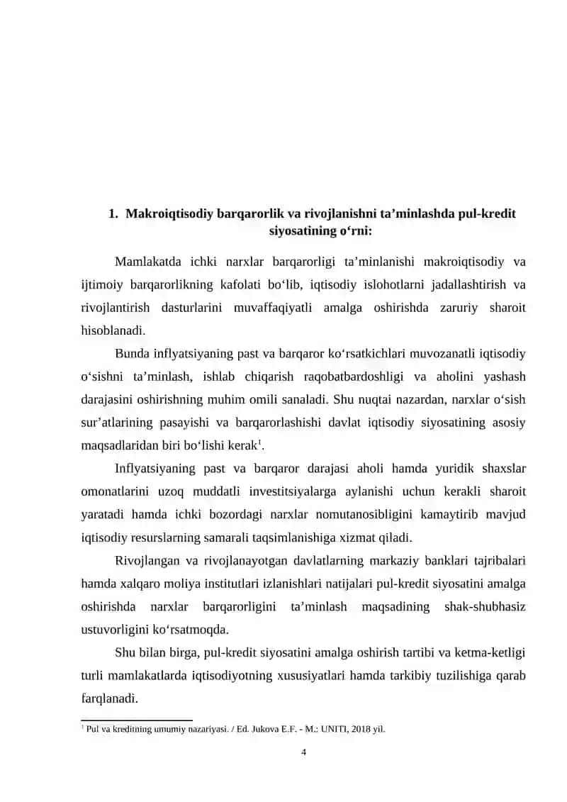 O‘zbekistonda inflatsiyani targetlash va uning oziga xos xususiyatlari 4