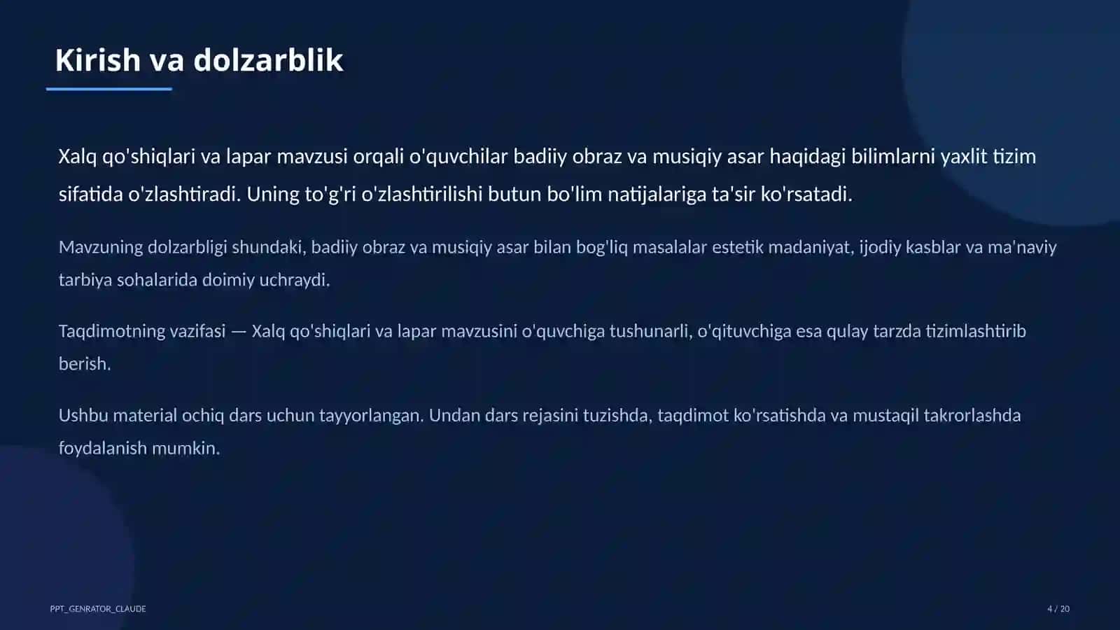 Xalq qo'shiqlari va lapar (3-sinf) 4