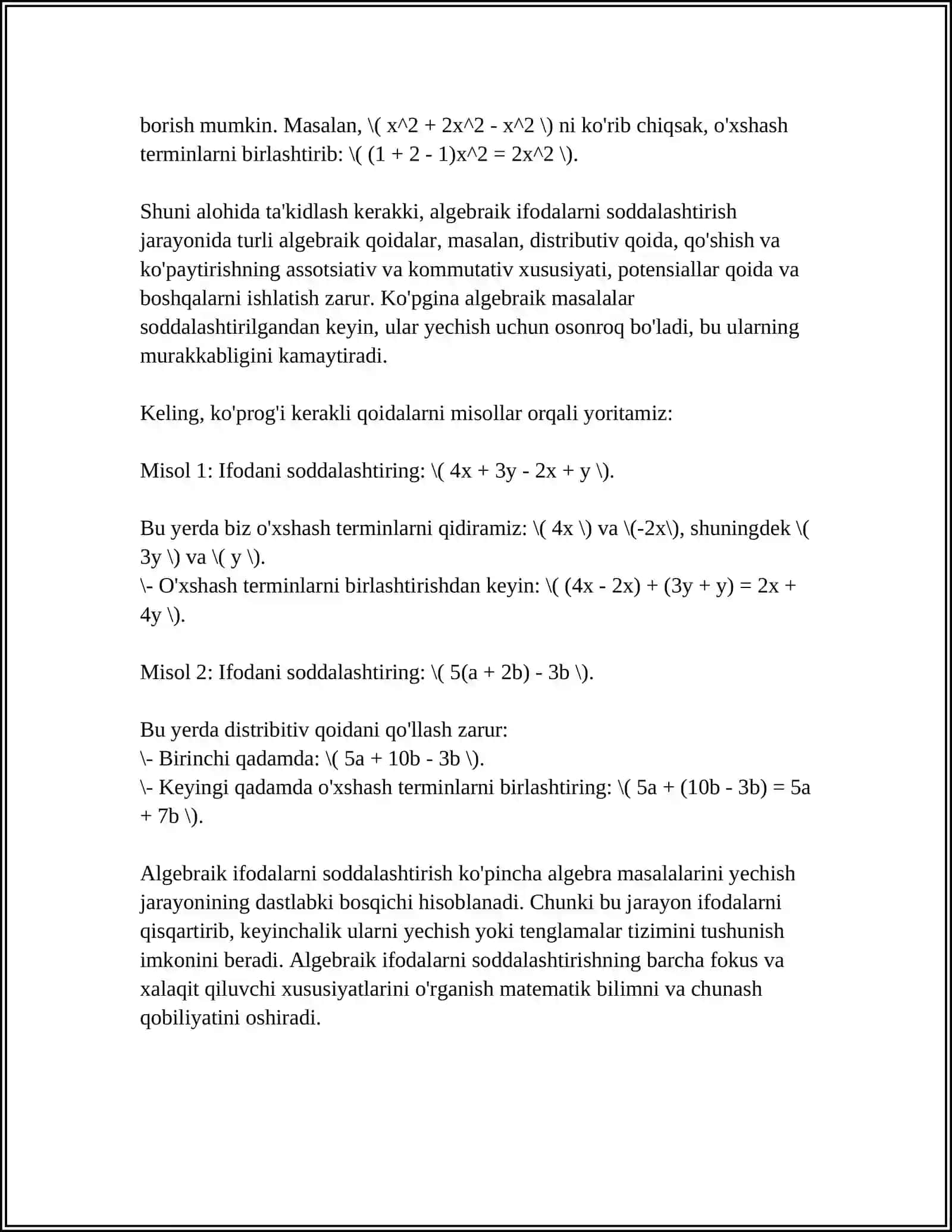 VEKTORLAR SISTEMASINING EKVIVALENTLIGI 4