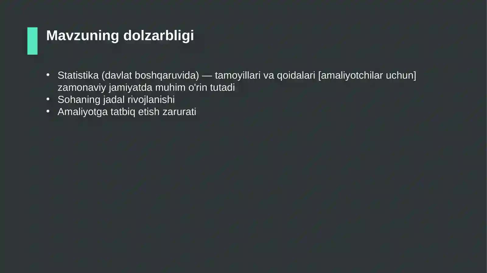 Statistika (davlat boshqaruvida) — tamoyillari va qoidalari [amaliyotchilar uchun] 4