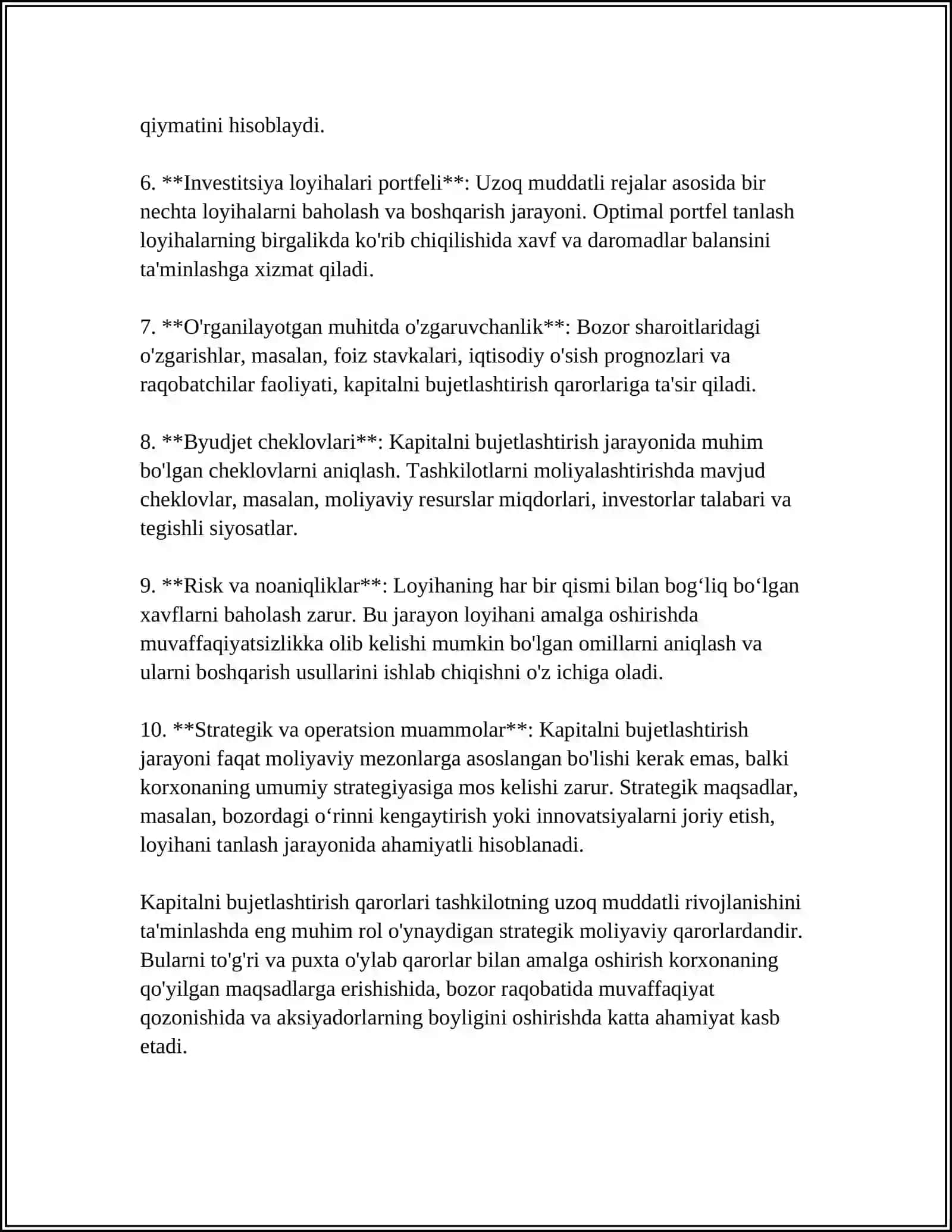 Kapitalni bujetlashtirish 4