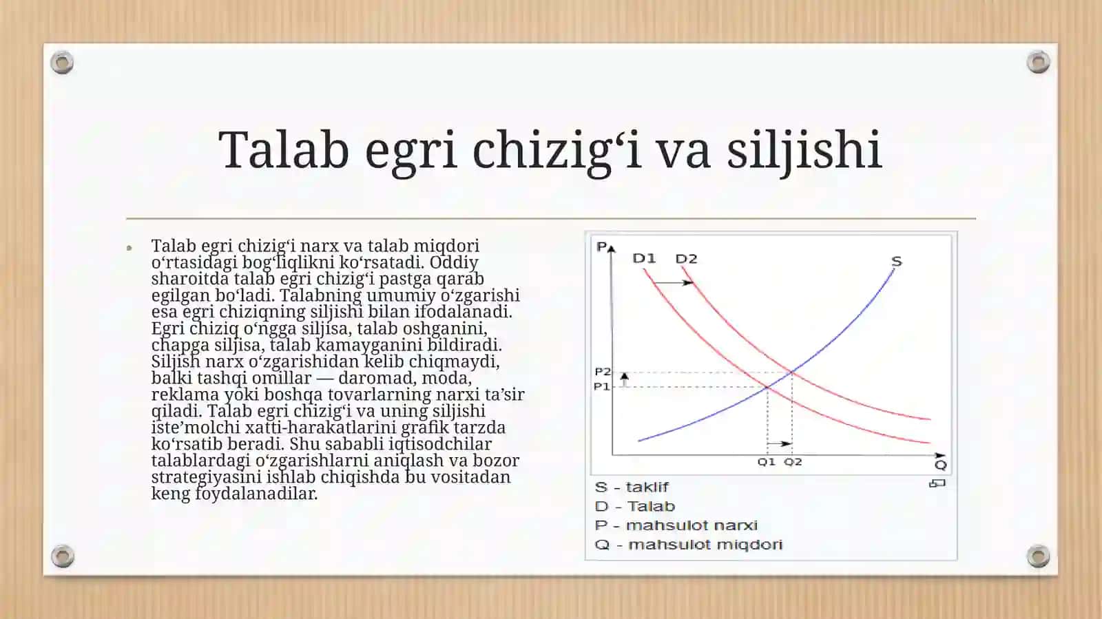 Talabning umumiy o’zgarishi 4