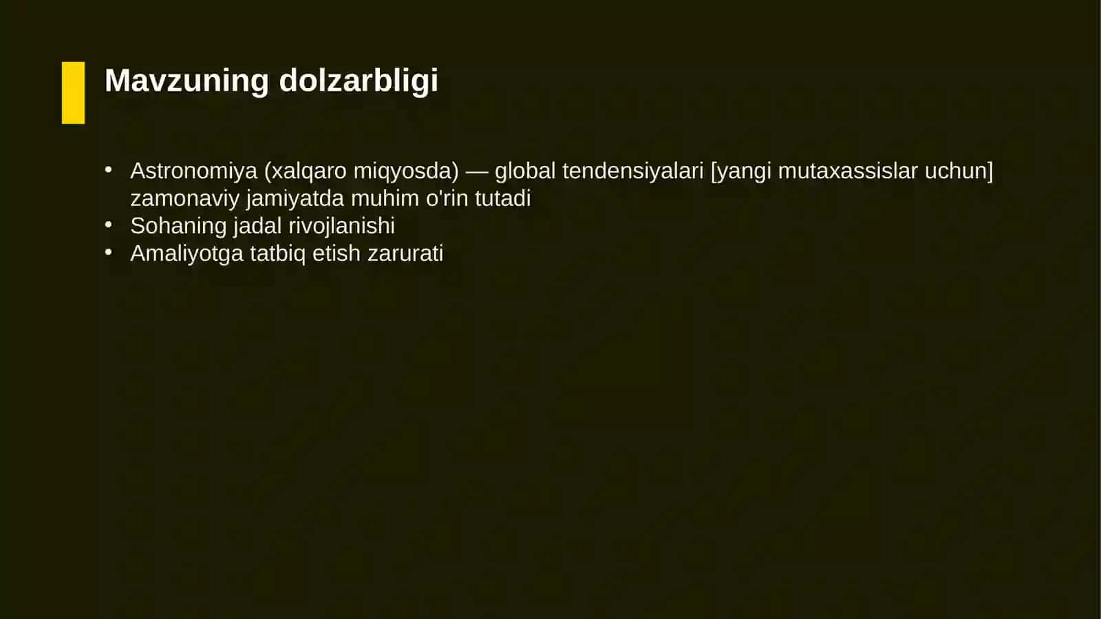 Astronomiya (xalqaro miqyosda) — global tendensiyalari [yangi mutaxassislar uchun] 4