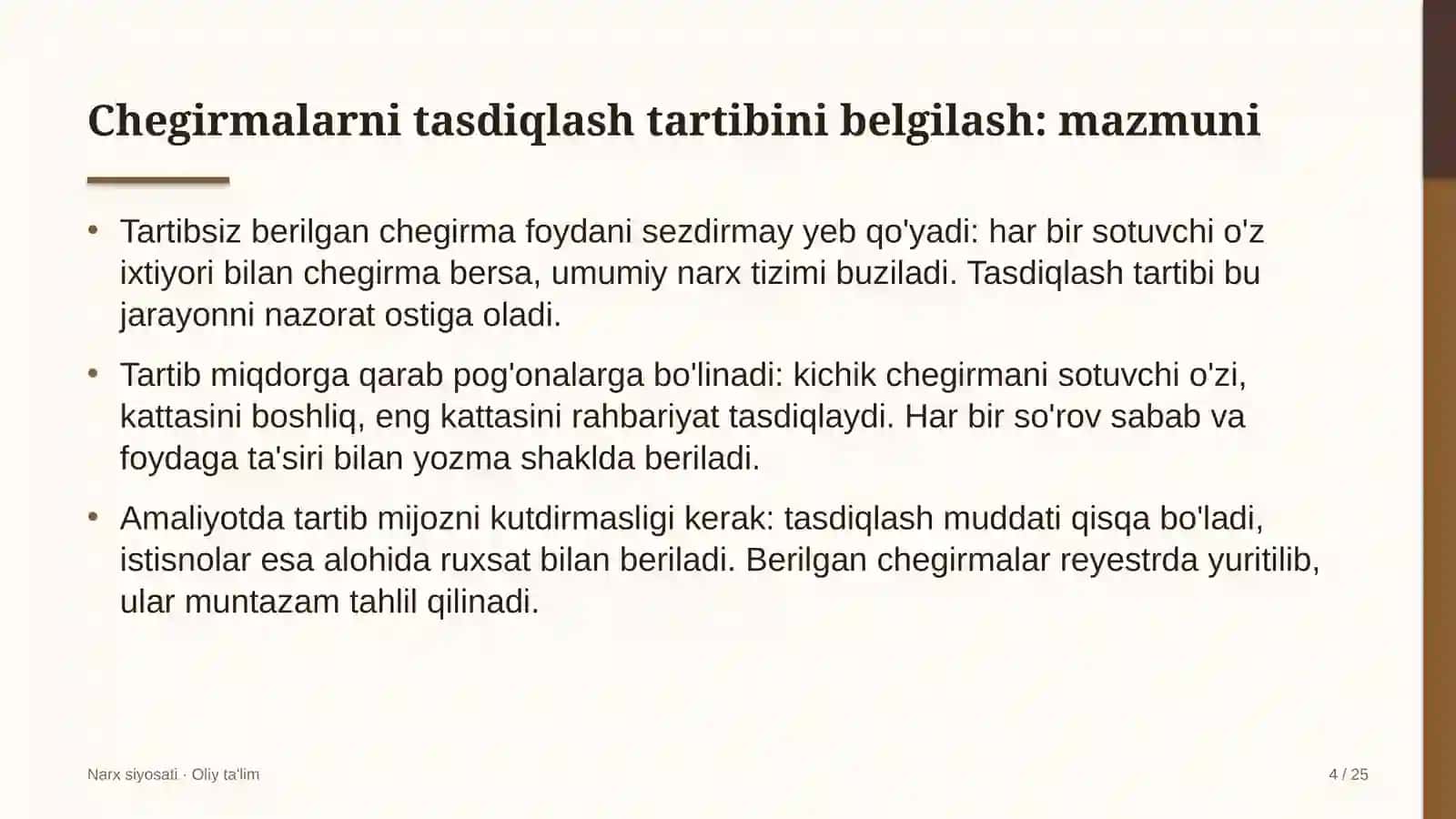 Chegirmalarni tasdiqlash tartibini belgilash: mohiyati 4