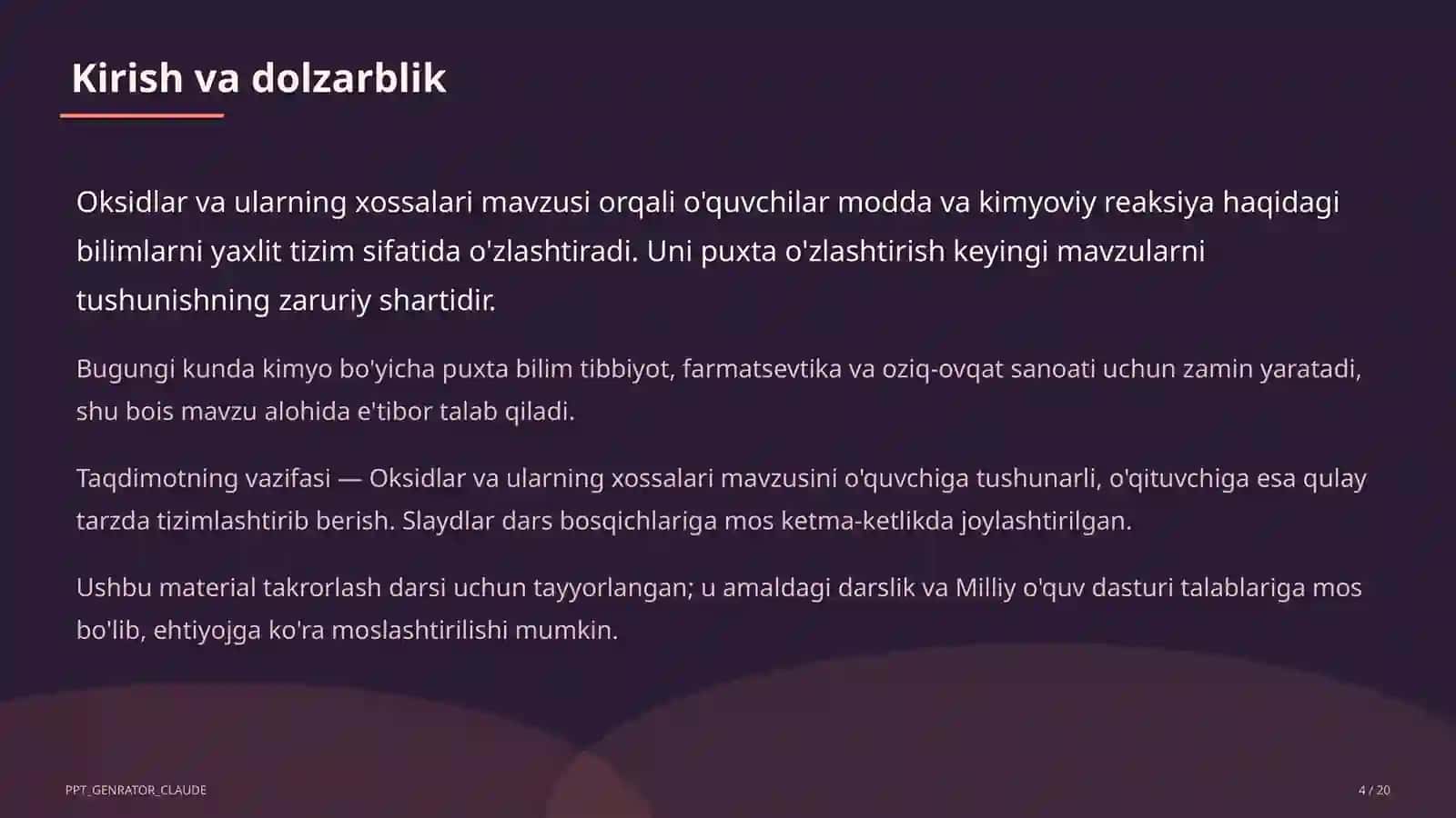 Oksidlar va ularning xossalari (8-sinf) 4